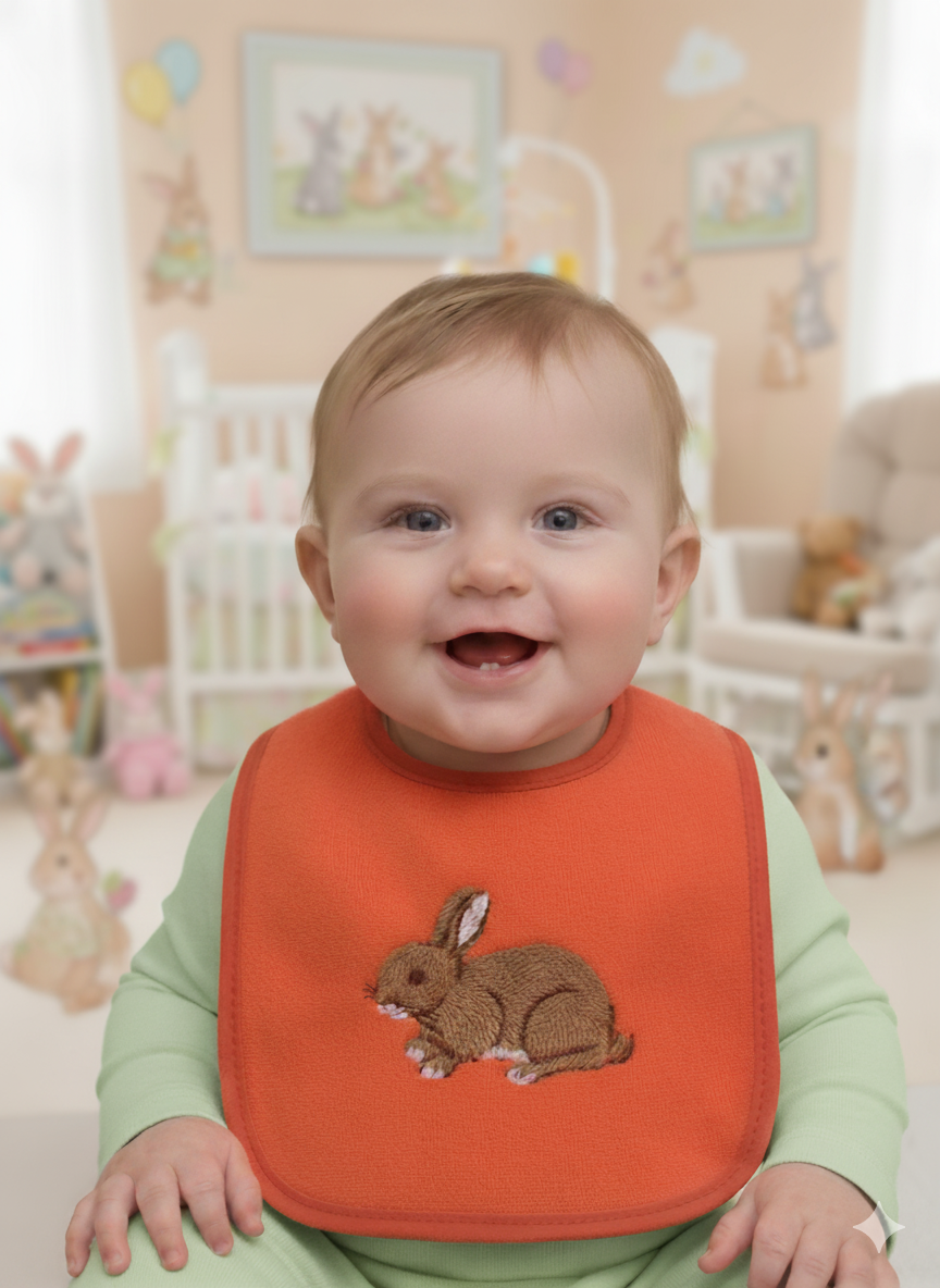 Bunny Embroidered Bib