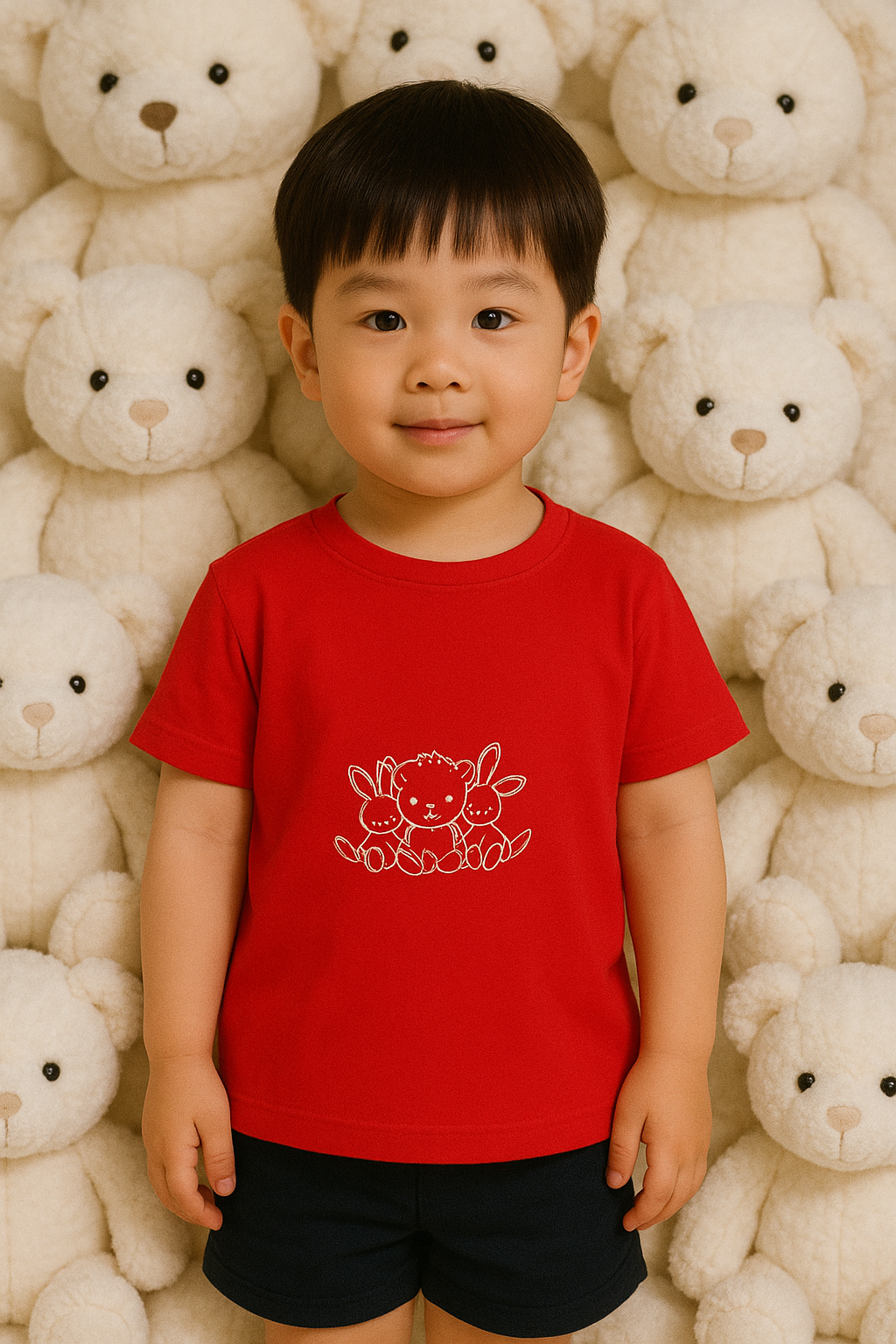 Bunny and Bear Embroidery T-shirt