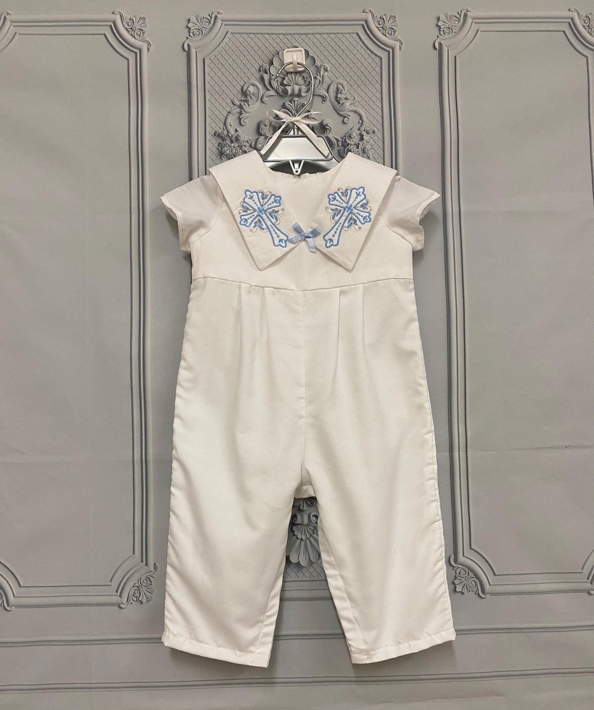 Baby Boy Baptism Suit with Bonnet