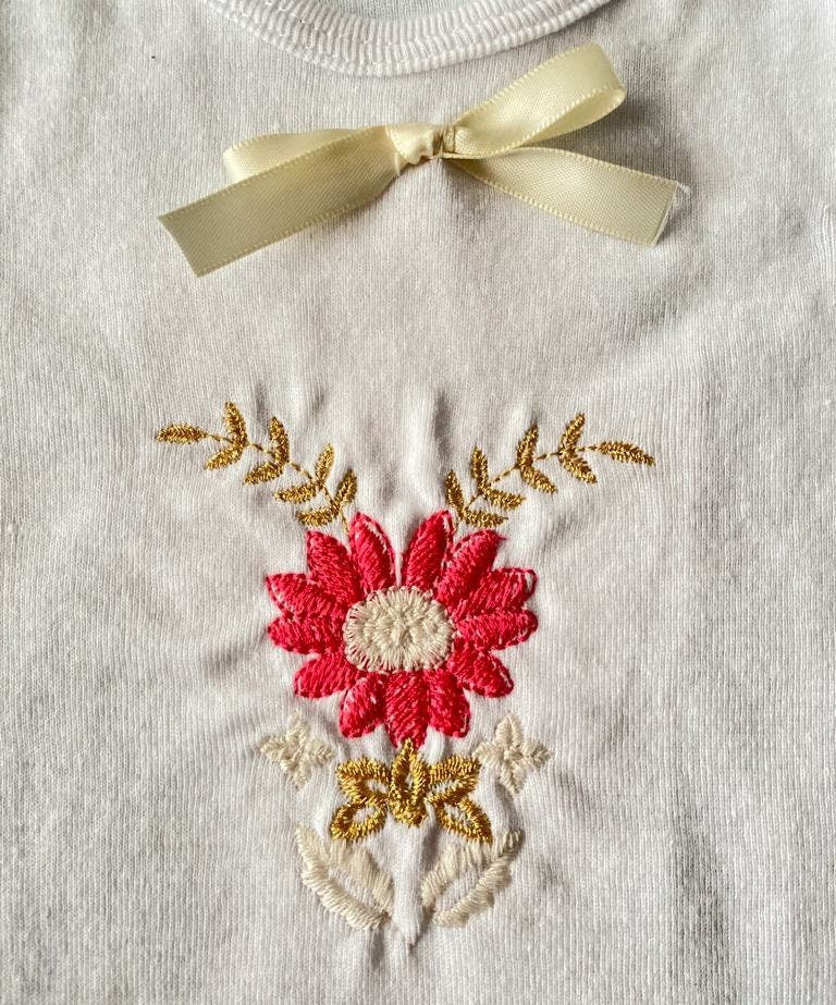 Floral Embroidery Onesie