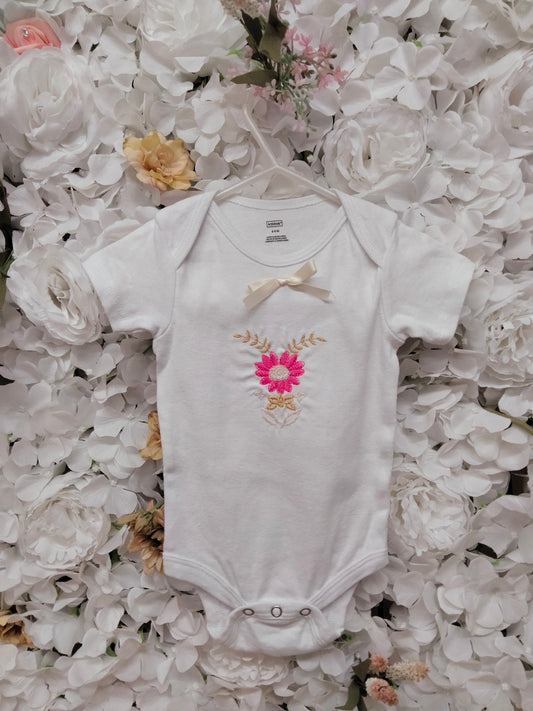 Floral Embroidery Onesie